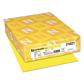 Color Cardstock, 65lb, 8 1/2 x 11, Lift-Off Lemon, 250 Sheets