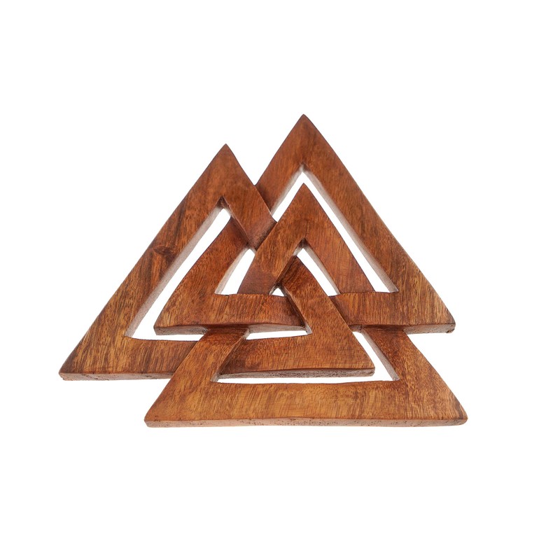 Windalf Valknut Handmade Wall Decoration 24 cm Viking Wotans Knot