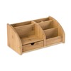 OSCO Bamboo Desk Organiser | 6 Compartments | 1 Drawer