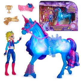 Unicorn Academy, Train & Glow River Unicorn with Isabel, 3 Training Accessories & Light up Effect, Dolls & Unicorn Toys for Girls Ages 4 and up