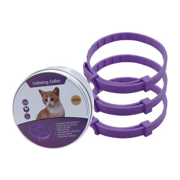 3 Pieces Cat Calming Collar Adjustable Cat Pheromones Calming Collars,