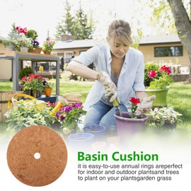 Viitech 6 PCS Coconut Mulch Mats, Coir Fiber Coconut Fibre Mat, Disc Plant Cover For Plants Trees Winter Protection For Potted Plants (30cm)