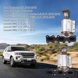 Lym Apex 674255 674256 Catalytic Converter for Fd Explorer FLEX, Lincoln MKS MKT MKZ, Left and right 2-Pack Catalytic Converter Replace 30584 30585, 19516 19517