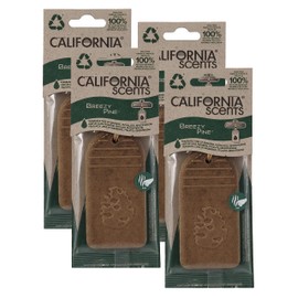 California Scents Hanging 3D Paper: Natural, Environmentally Friendly Car Freshener with Recycled Materials and Strong Odor Eliminator for Automotive Air Freshening (Breezy Pine, 4 Packs)