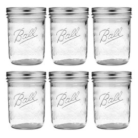 North Mountain Supply Ball 16 oz Wide Mouth Mason Jars with Lids and Bands - 6 Pack - Packed in ImpactGaurd Box - BPA-Free, Made in the USA – for Canning, Freezing, Storing, and More