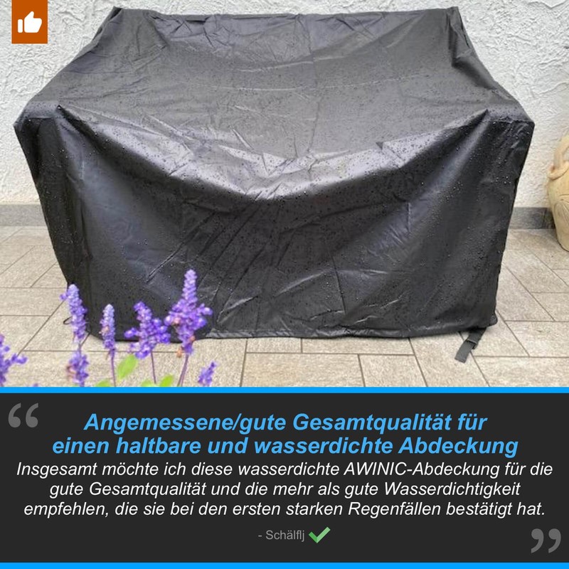 Awnic Bench Cover Protective Cover for Garden Bench 3 Seater