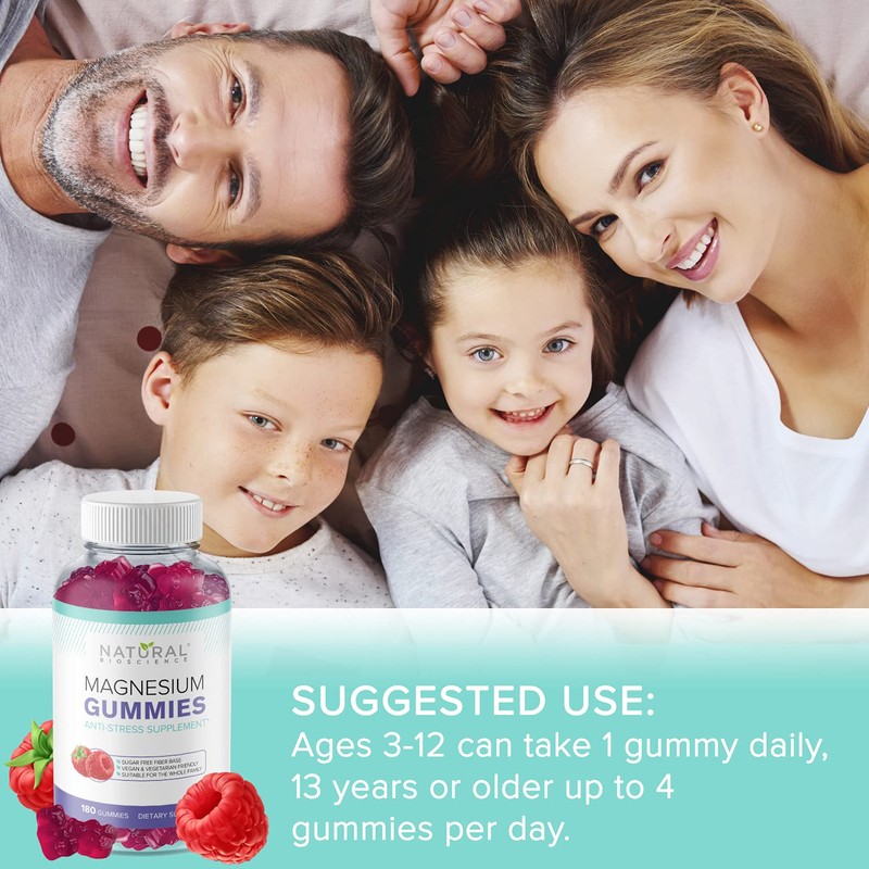 Natural BioScience Magnesium Citrate Gummies | 180 Magnesium Supplements -