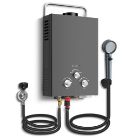 Amzgachfktch 6L 1.58 GPM Portable Gas Water Heater with Handle,Outdoor Tankless Water Heater