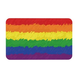 Bathroom Rugs Bath Mat for Bathroom Rainbow Pattern Non Slip Quick Dry Machine Washable Comfortable Bath Carpet for Bathroom Floor Tub and Shower