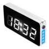 Desk Clock Glass Mirror Luminous Function LED Display Perpetual Calendar