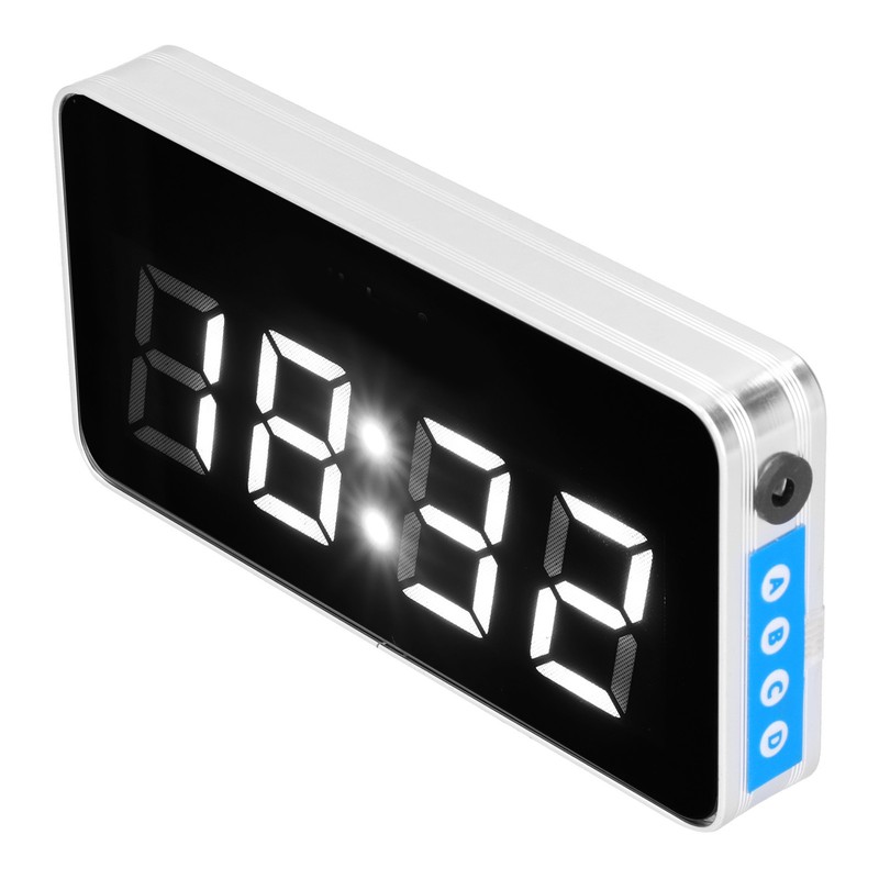 Desk Clock Glass Mirror Luminous Function LED Display Perpetual Calendar
