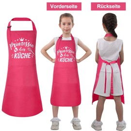 Livdouyu Children's cooking apron, children's apron, children's cooking apron, barbecue apron, children, boys, painting coat, children for boys and girls, when cooking, painting, barbecuing, pink