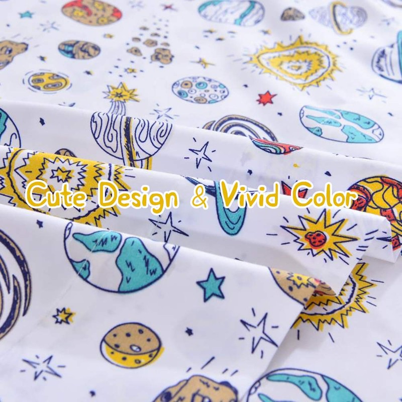 JSD Universe Planets Kids Sheet Set Full Size, 4 Piece
