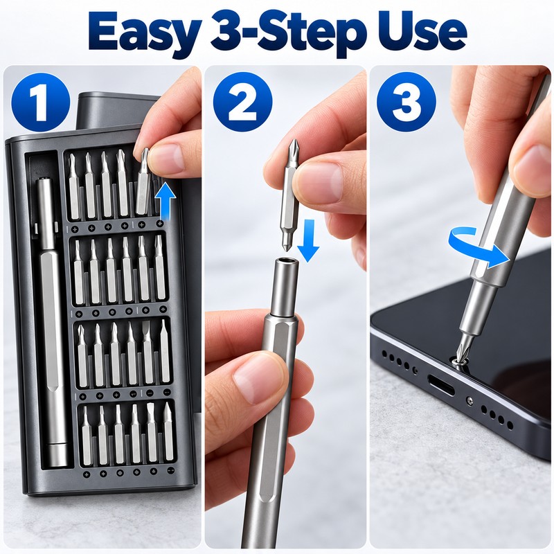 25-in-1 Precision Screwdriver Set – 24 CR-V Steel Bits with