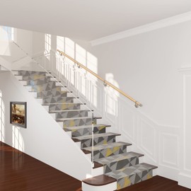 ROTHLEY Pipe Handrails for Indoor Stairs: 9.8FT Stair Railing Wood Hand Railings for Stairs Indoor Wall Mount Stair Handrail 1.6" Round Wooden Stair Railing for Elderly & Kids (Pine)