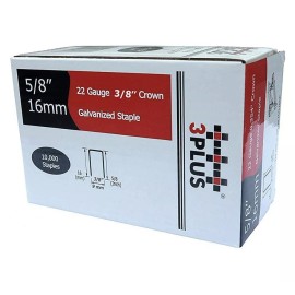 3PLUS 71/16 22 Gauge 3/8-Inch (9mm) Crown 5/8-Inch Leg Length staples