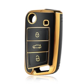 Car Key Cover Tpu Case for VW Tiguan, Sagitar, Polo Lingdu, Passat, Lavida, Tanyue and Other Models - Anti-Scratch and Anti-Fall Flip Key Bag