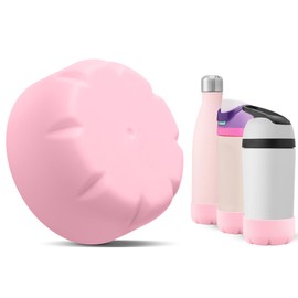 VIKIZUES Silicone Boot Compatible with Owala Kids Water Bottle 14/16 oz & S'well 17oz Water Bottle and More 12/17 oz Stainless Steel Water Bottles, Anti-Slip Bottom Protector Sleeve (Light Pink)
