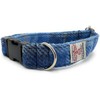 Harris Tweed Blue Check Dog Collar (Large)