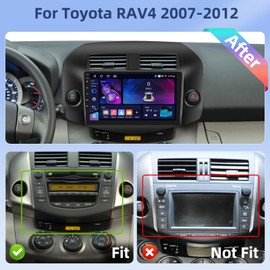 Hikity 4+64G Car Radio Stereo for Toyota RAV4 2007 2008 2009 2010 2011 2012 Radio with 10.1 Inch Touch Screen, Carplay/Android Auto GPS Navigation/Mirror Link/DSP/Bluetooth+AHD Backup Camera