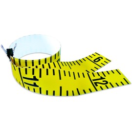 Oregon Rule Co. Floor Tape – Adhesive Backed – 4 Inch Wide X 12.5 Foot Long – Vertical Up – Fractional – 1” Grads – Yellow – 2 Pieces