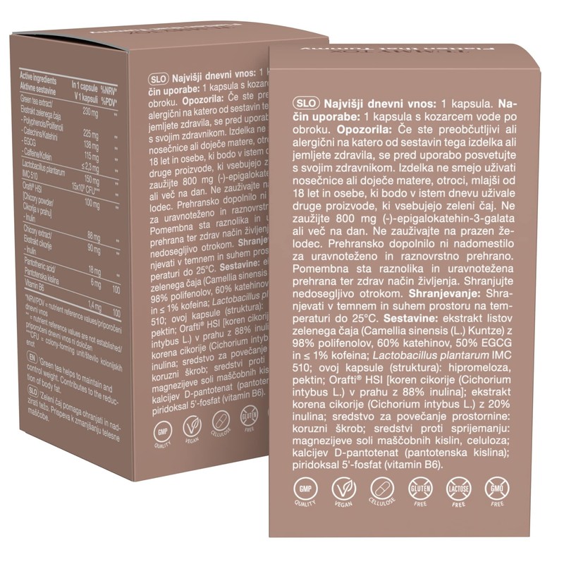 Probiotics with 15 Billion CFU per Capsule, Green Tea, Inulin,
