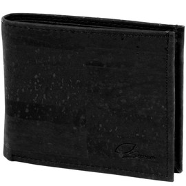 Simaru Vegan Cork Wallet with RFID Protection, High-Quality Cork Leather, Vegan Purse, black, Casual