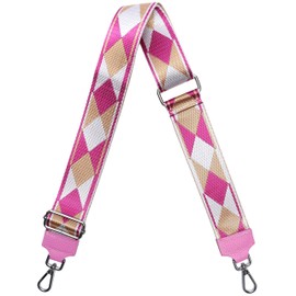 Ever Bloom Designer Adjustable 5 cm Shoulder Strap, Various Colours, Wide Bag Strap, Shoulder Strap for Handbag, Shoulder Bag, DIY Accessories for Bag, Pink Diamond