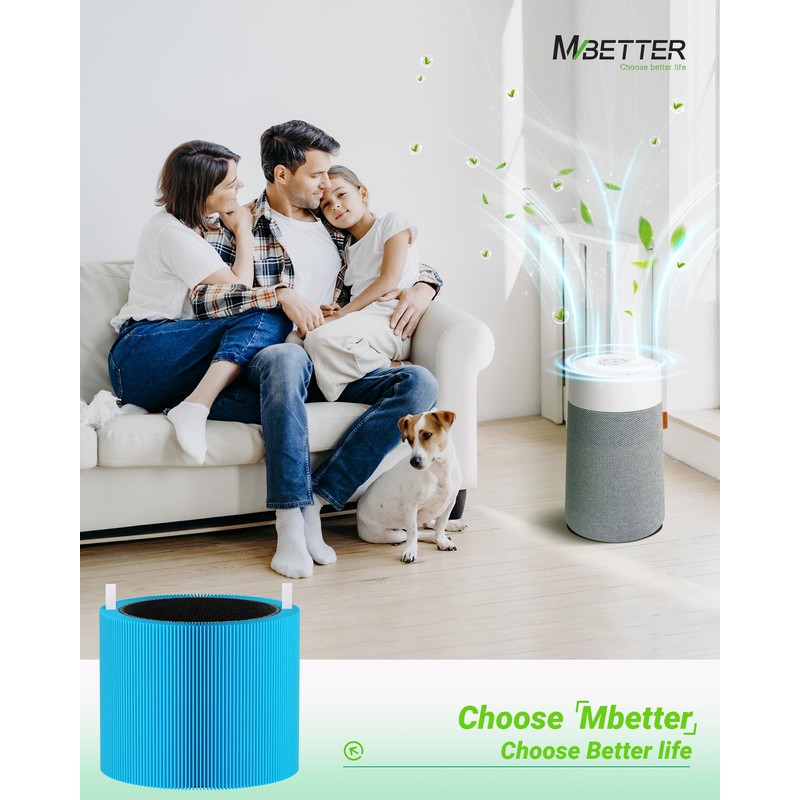 2 Pack Blue Pure Mini Max AllergenBlock Filter Compatible with