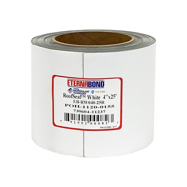 EternaBond RoofSeal White 4" x25' MicroSealant UV Stable RV Roof Seal Repair Tape | 35 mil Total Thickness - EB-RW040-25R - One-Step Durable, Waterproof and Airtight Sealant