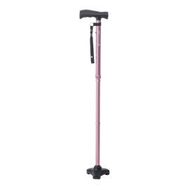 HurryCane HCANE-PP-C2 Freedom Edition Foldable Walking Cane with T Handle, Pastel Pink