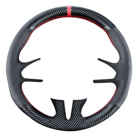 Kivnto DIY Carbon Fiber Steering Wheel Covers for Infiniti Q50 2014 2015 2016 2017 Sport 15 inches Stitching Leather Interior Accessories