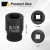 HARFINGTON 4 Point Square Socket 1/2" Drive 15mm Metric Square