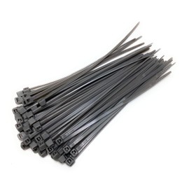 Nylon Plastic Cable Ties Long and Wide XL Size Cable Ties Black and White - 4.8 mm x 200 mm, Plastic, Silver