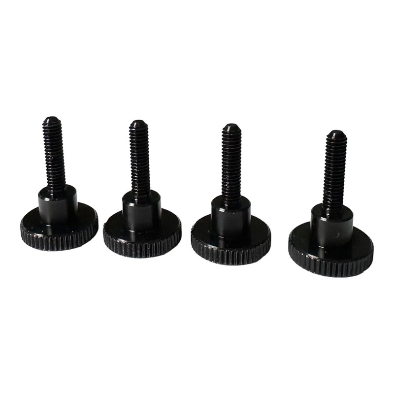 PrecisionGeek Black Anodised Aluminium Thumb Screws M4×16 mm, DIN 464 – Knurled