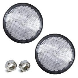 White Plastic Reflector Round Reflector (1 Pair) Bike Reflector Motorcycle Reflector Reflective Warning Reflector Easy Installation