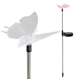 RELIGHTABLE Solar Powered Garden Stake LED Light, Set of 2 (Butterfly)