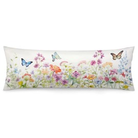 Spring Body Butterfly Flower Pillow Cover Pillowcase with Zipper