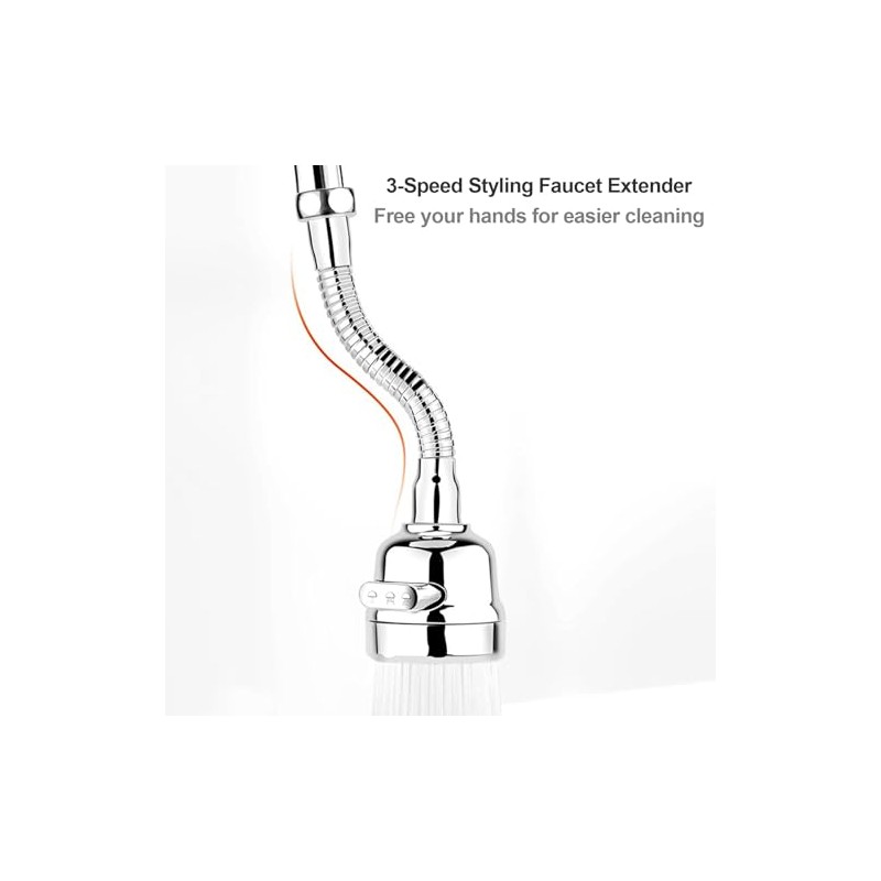 Faucet Sprayer Attachment，Kitchen Faucet Head Replacement 360° Rotatable 3-Speed Faucet
