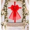 Large Christmas Door Bow with Long Ribbon – Oversized Red