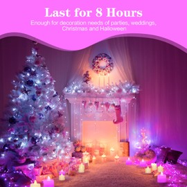 KOABY 25 Pack LED Tea Lights Last 8H+, No Timer No Flickering, for Decor(25 Pack, Pink Light)
