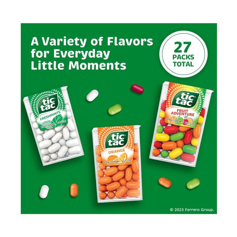 Freshmint Tic Tac Mega Box 27 Count Variety Mints 17.14