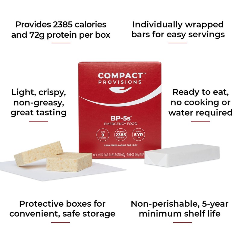 Compact Provisions BP-5s Emergency Food Supply - 1-Pack - Non-Perishable