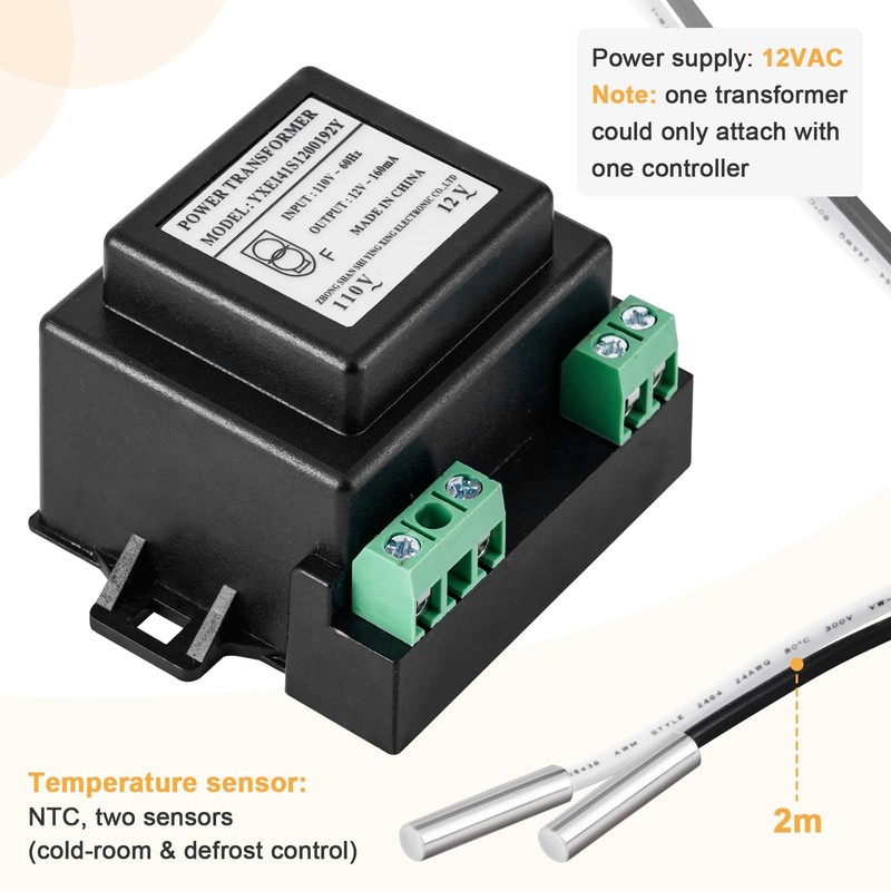 Consfly Electronic Temperature Controller Digital Thermostat, SF-205 Refrigerator Temperature Controller