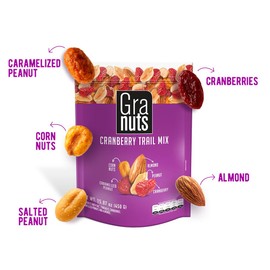 Granuts Cranberry Trail Mix, Sweet & Savory Resealable Family Pack, 15.87 oz