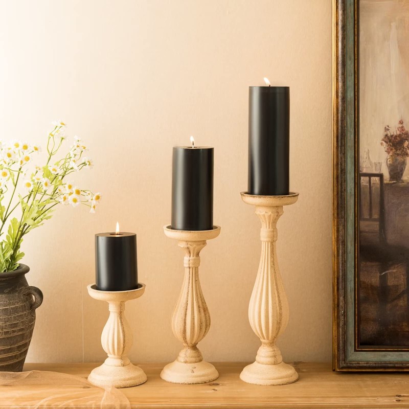 MOZEAL 3" x 6" Hand-Poured Unscented Candle,Dripless Pillar Candle Set