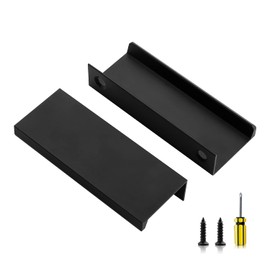 Ravinte 30 Pack Finger Pulls for Cabinets 80mm/3.15" Length Black Edge Pulls Matte Black Finger Cabinet Pulls Concealed Handles for Kitchen Drawer Finger Edge Pull Tab Handle
