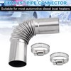 VOBOR Stainless Steel Exhaust Pipe Angle Connector Fuel Tank Exhaust