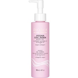 Pacifica Vegan Collagen Body Oil - Moisturizing, Hydrating Massage for Dry Skin, Soft & Radiant Glow, Jasmine Scent, 4 fl oz