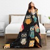 Funny Owl Blanket Cute Owl Fleece Throw Blanket Fuzzy Plush